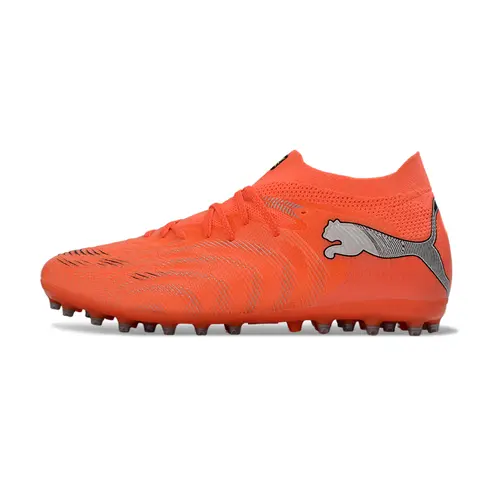 Chuteira Society Puma Future 8 MG Laranja e Prata