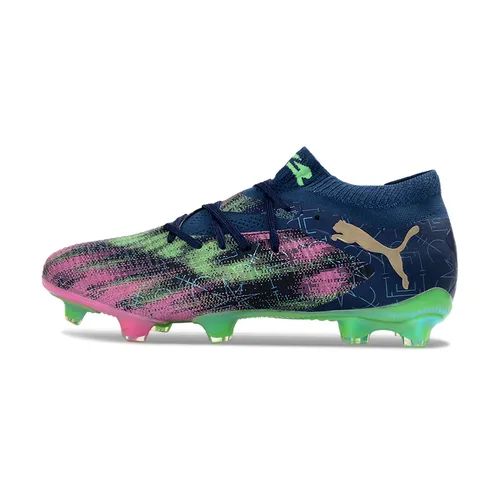 Chuteira Campo Puma Future 8 FG Azul, Verde e Rosa