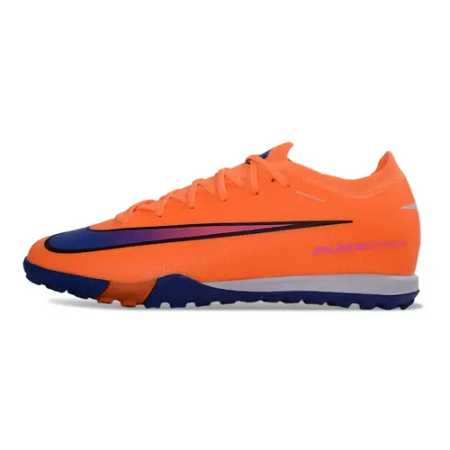 Chuteira Society Nike Air Zoom Mercurial Vapor 16 Elite TF Laranja, Azul e Rosa