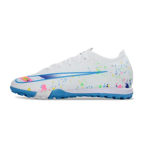Chuteira Society Nike Air Zoom Mercurial Vapor 16 Elite TF Branco e Colorido