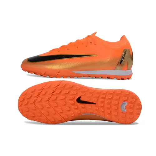 Chuteira Society Nike Air Zoom Mercurial Vapor 16 Elite TF Laranja e Dourado - Deja Vu