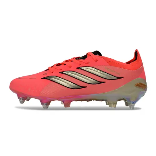 Chuteira Campo Adidas Predator 26 Elite Ponta de Aluminio Laranja e Dourado