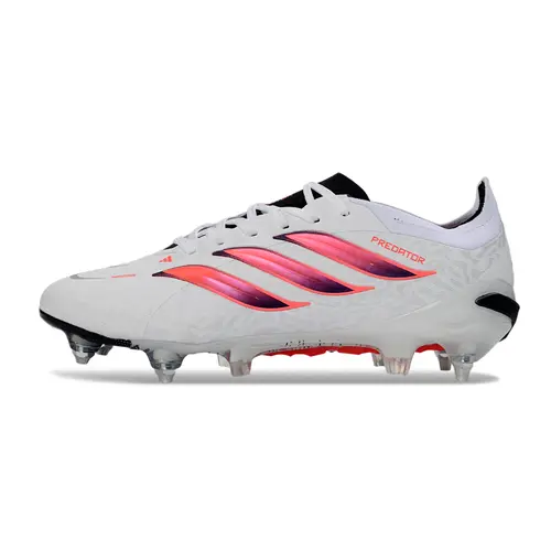 Chuteira Campo Adidas Predator 26 Elite Ponta de Aluminio Branco, Laranja e Preto