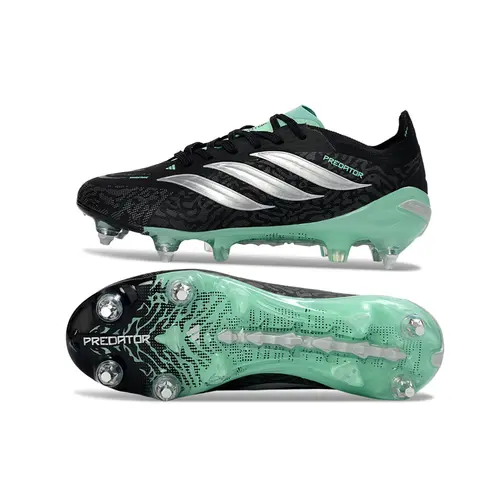 Chuteira Campo Adidas Predator 26 Elite Ponta de Aluminio Preto e Verde