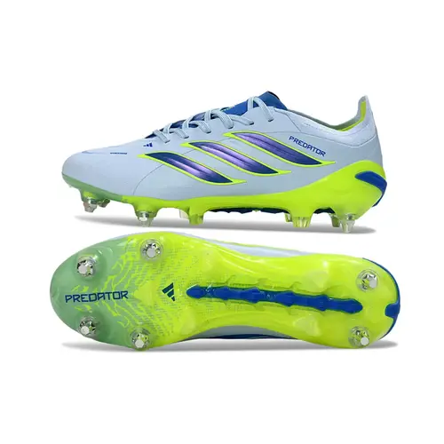 Chuteira Campo Adidas Predator 26 Elite Ponta de Aluminio Azul e Verde