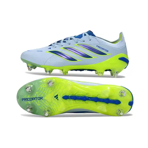 Chuteira Campo Adidas Predator 26 Elite Ponta de Aluminio Azul e Verde
