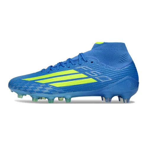 Chuteira Campo Adidas F50 Cano Médio FG Azul e Verde