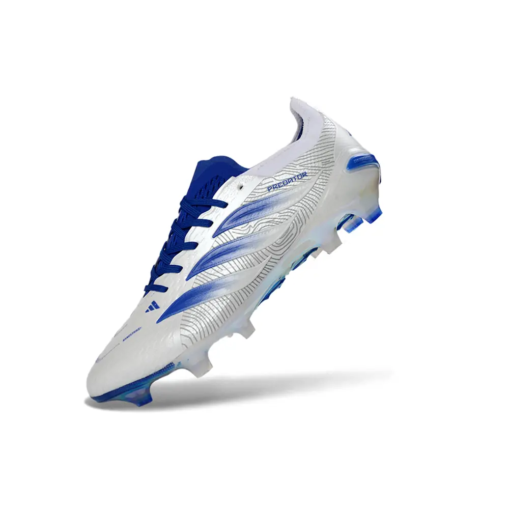 Chuteira Campo Adidas Predator 26 Elite FG Branco e Azul