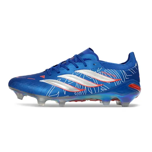 Chuteira Campo Adidas Predator 26 Elite FG Azul e Vermelho