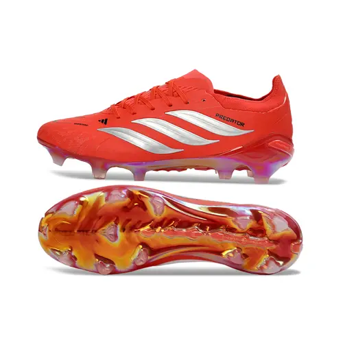 Chuteira Campo Adidas Predator 26 Elite FG Vermelho e Branco