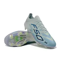 Chuteira Campo Adidas F50+ FG Azul Claro e Verde - imagem 6
