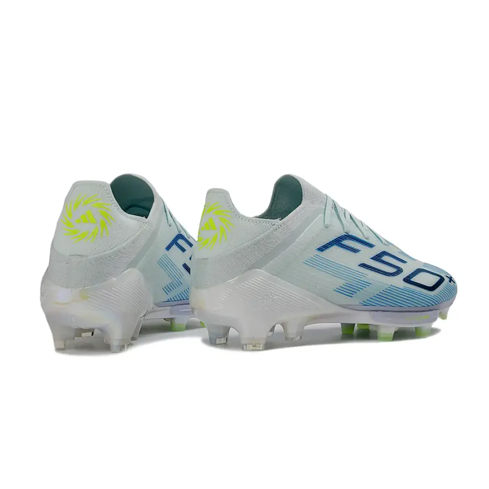 Chuteira Campo Adidas F50+ FG Azul Claro e Verde