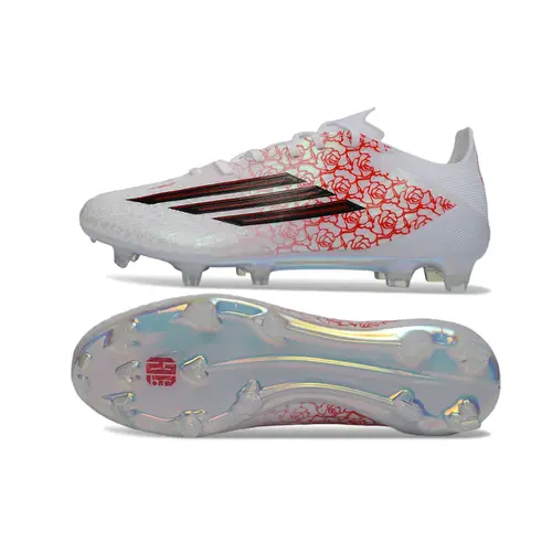 Chuteira Campo Adidas F50 FG Branco e Vermelho - Yamal