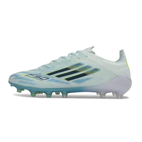 Chuteira Campo Adidas F50 FG Azul Claro e Verde 