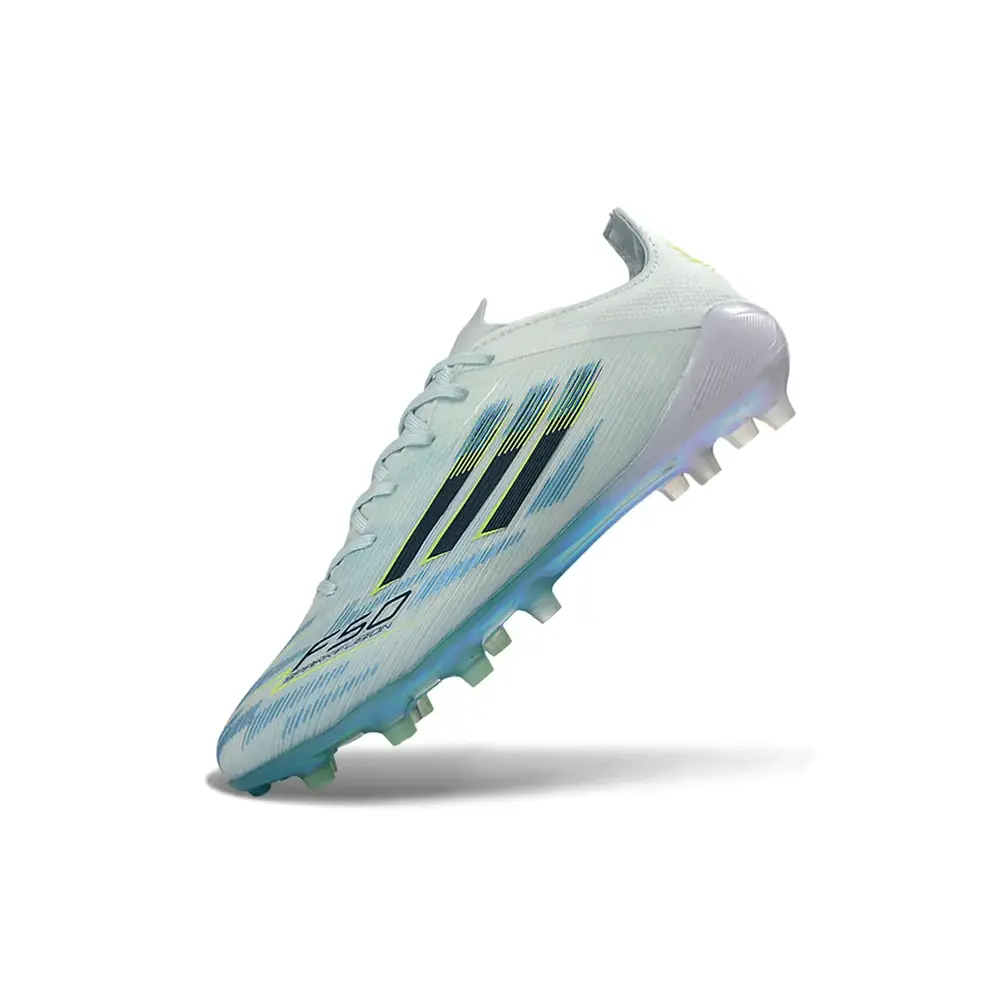 Chuteira Campo Adidas F50 FG Azul Claro e Verde 