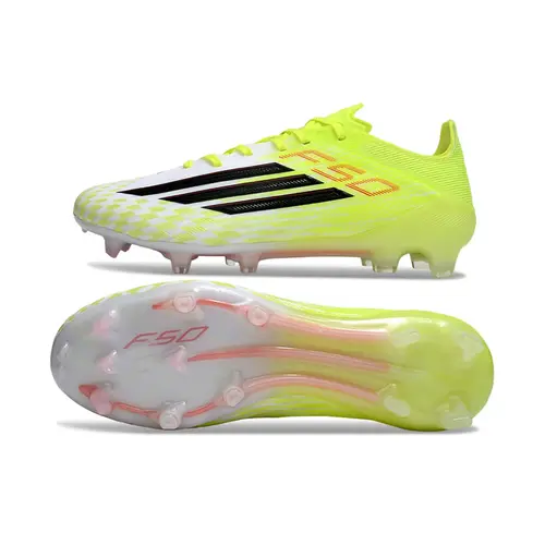 Chuteira Campo Adidas F50 FG Branco, Verde e Vermelho