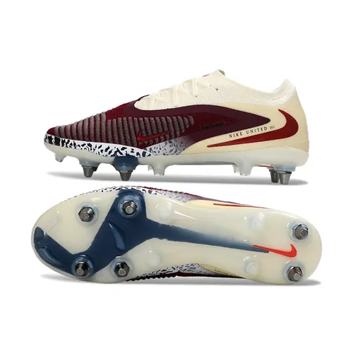 Chuteira Campo Nike Phantom GX 6 Elite Trava Mista Bege e Bordo