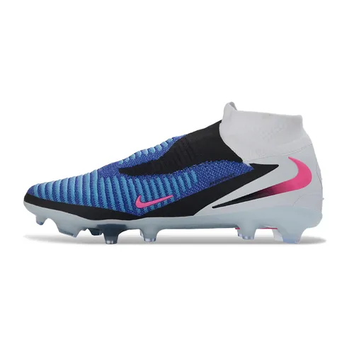 Chuteira Campo Nike Phantom GX 6 DF Elite FG Branco, Azul e Rosa- Attack Pack