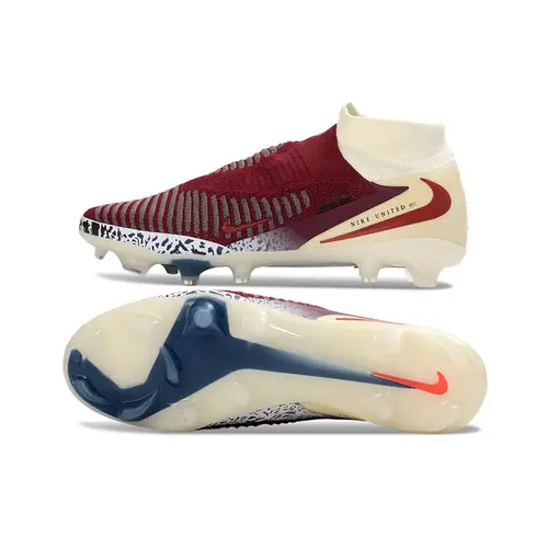 Chuteira Campo Nike Phantom GX 6 DF Elite FG Bege e Bordo