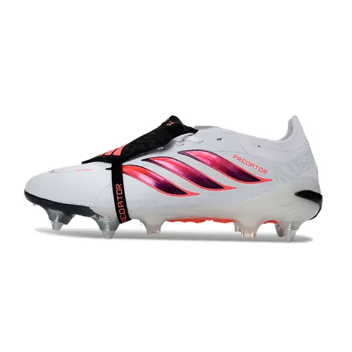 Chuteira Campo Adidas Predator Tongue 26 Elite Ponta de Aluminio Branco, Laranja e Preto