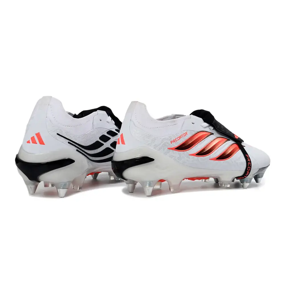 Chuteira Campo Adidas Predator Tongue 26 Elite Ponta de Aluminio Branco, Laranja e Preto