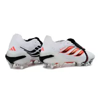 Chuteira Campo Adidas Predator Tongue 26 Elite Ponta de Aluminio Branco, Laranja e Preto - imagem 4