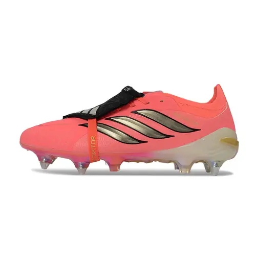 Chuteira Campo Adidas Predator Tongue 26 Elite Ponta de Aluminio Laranja e Dourado