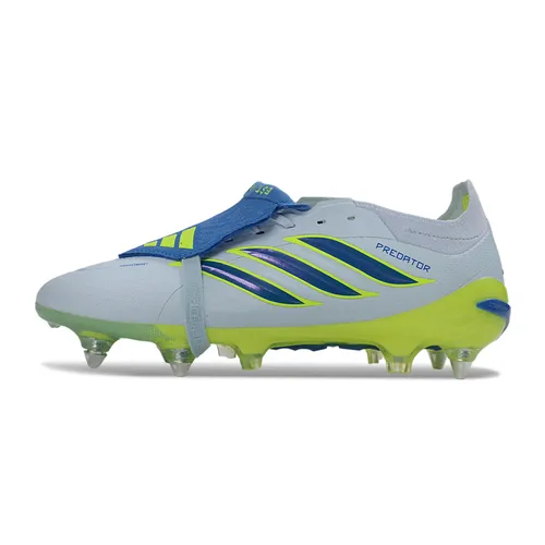 Chuteira Campo Adidas Predator Tongue 26 Elite Ponta de Aluminio Azul e Verde