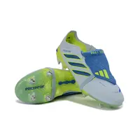 Chuteira Campo Adidas Predator Tongue 26 Elite Ponta de Aluminio Azul e Verde - imagem 5