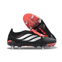 Chuteira Campo Adidas Predator Tongue 26 Elite Ponta de Aluminio Preto e Vermelho - imagem 3