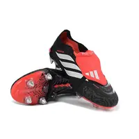 Chuteira Campo Adidas Predator Tongue 26 Elite Ponta de Aluminio Preto e Vermelho - imagem 5