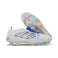 Chuteira Campo Adidas Predator Tongue 26 Elite Ponta de Aluminio Branco e Azul - imagem 3