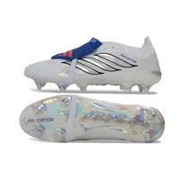 Chuteira Campo Adidas Predator Tongue 26 Elite Ponta de Aluminio Branco e Azul - imagem 2