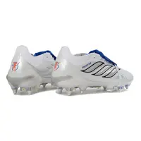 Chuteira Campo Adidas Predator Tongue 26 Elite Ponta de Aluminio Branco e Azul - imagem 4