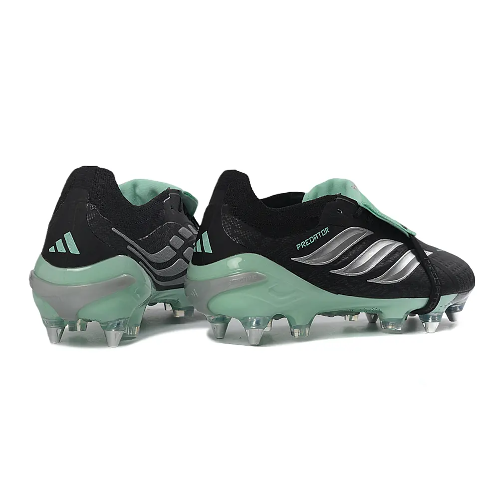 Chuteira Campo Adidas Predator Tongue 26 Elite Ponta de Aluminio Preto e Verde 