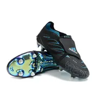 Chuteira Campo Adidas Predator Tongue 26 Elite Ponta de Aluminio Preto e Azul - imagem 5