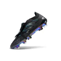 Chuteira Campo Adidas Predator Tongue 26 Elite Ponta de Aluminio Preto e Azul - imagem 6