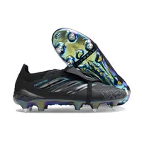 Chuteira Campo Adidas Predator Tongue 26 Elite Ponta de Aluminio Preto e Azul - imagem 3