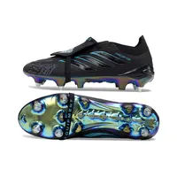 Chuteira Campo Adidas Predator Tongue 26 Elite Ponta de Aluminio Preto e Azul - imagem 2