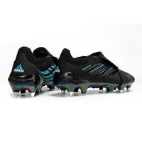 Chuteira Campo Adidas Predator Tongue 26 Elite Ponta de Aluminio Preto e Azul - imagem 4