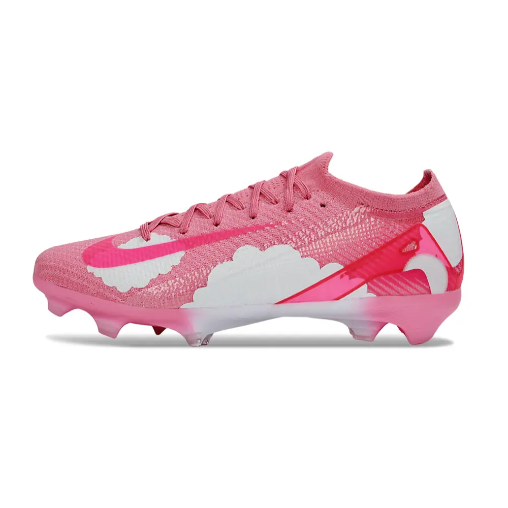 Chuteira Campo Nike Air Zoom Mercurial Vapor 16 Elite FG Rosa e Branco Nuvem