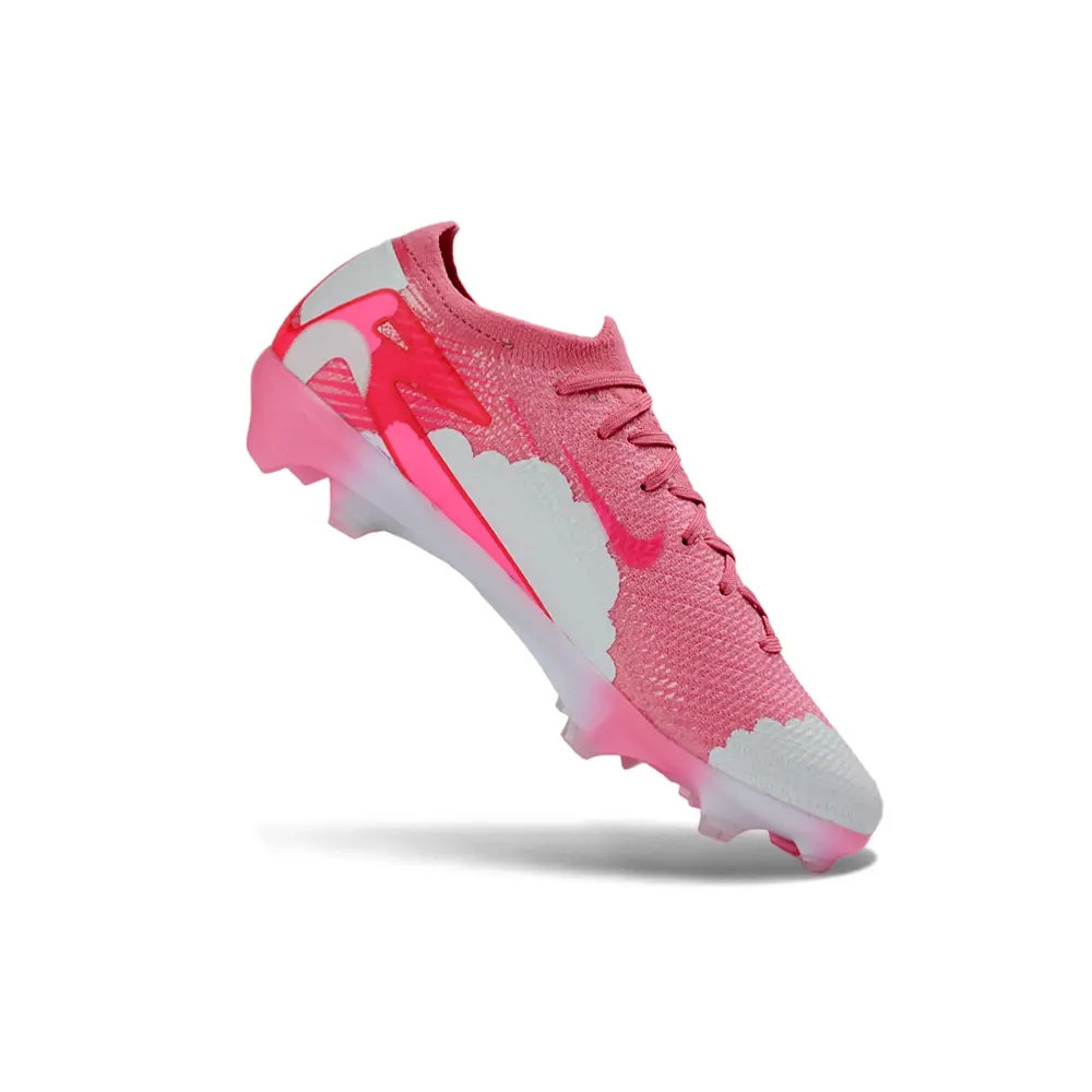 Chuteira Campo Nike Air Zoom Mercurial Vapor 16 Elite FG Rosa e Branco Nuvem