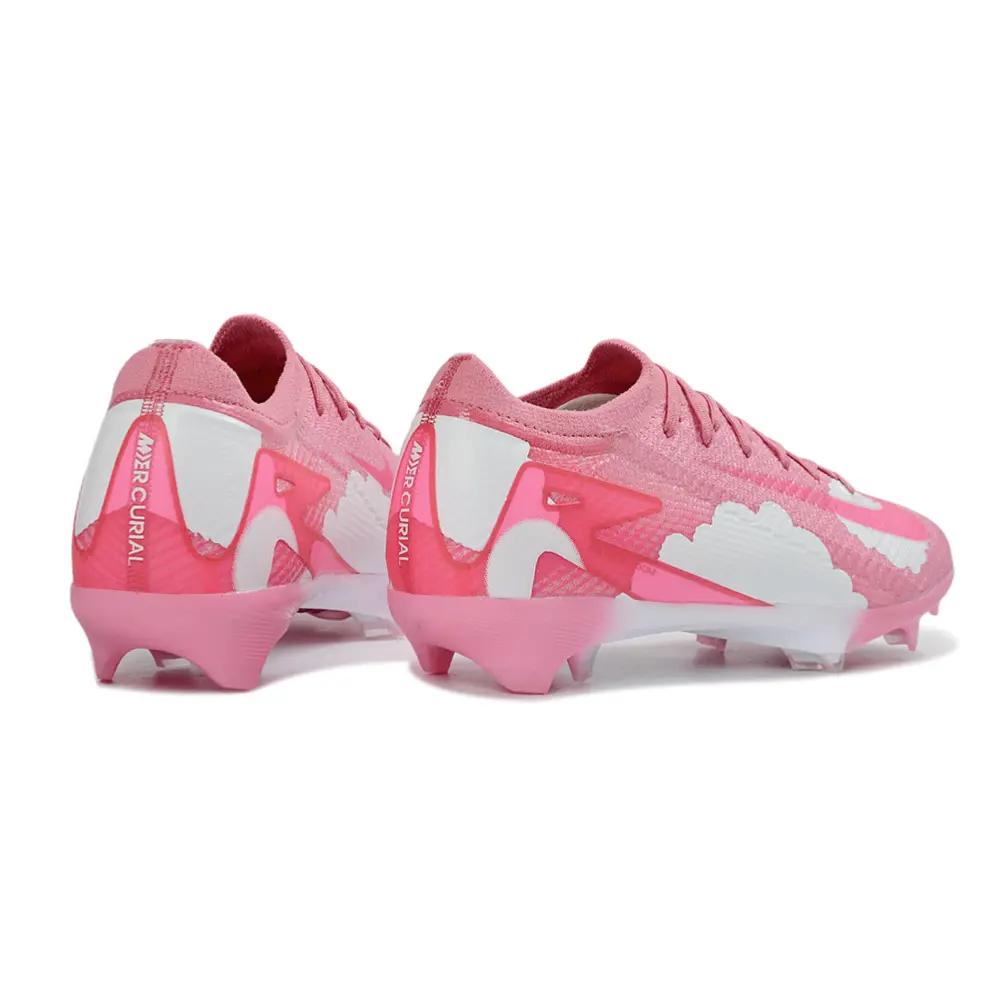 Chuteira Campo Nike Air Zoom Mercurial Vapor 16 Elite FG Rosa e Branco Nuvem