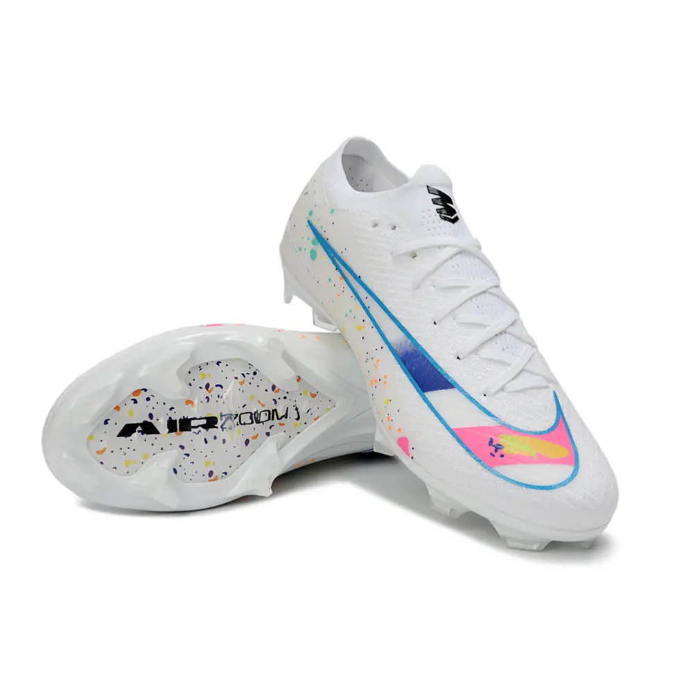 Chuteira Campo Nike Air Zoom Mercurial Vapor 16 Elite FG Branco e Colorido