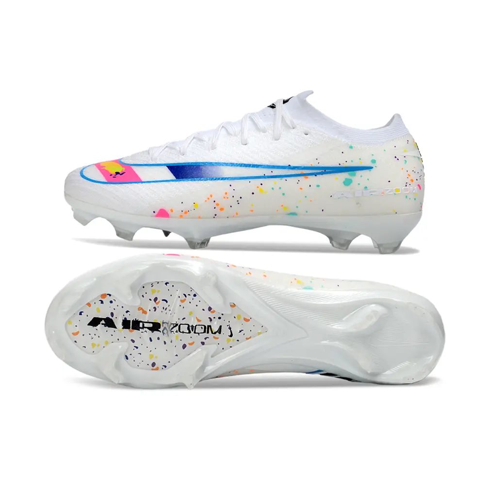 Chuteira Campo Nike Air Zoom Mercurial Vapor 16 Elite FG Branco e Colorido