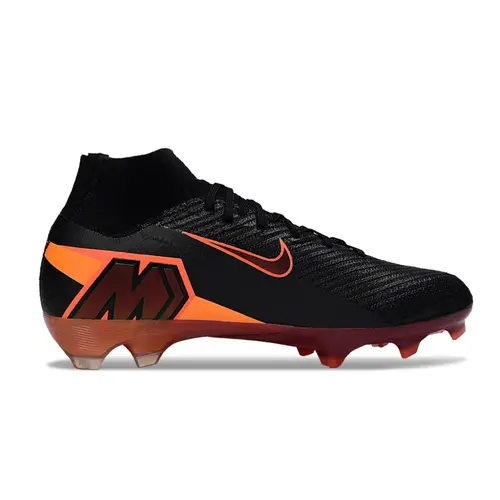 Chuteira Campo Nike Air Zoom Mercurial Superfly 10 Elite FG Preto e Laranja 