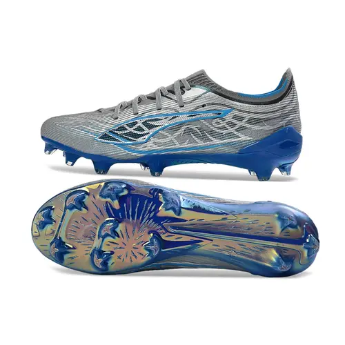 Chuteira Campo Puma Ultra Ultimate FG Prata e Azul