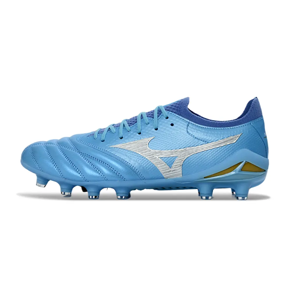 Chuteira Campo Mizuno Morelia Neo 4 Beta FG Azul Claro