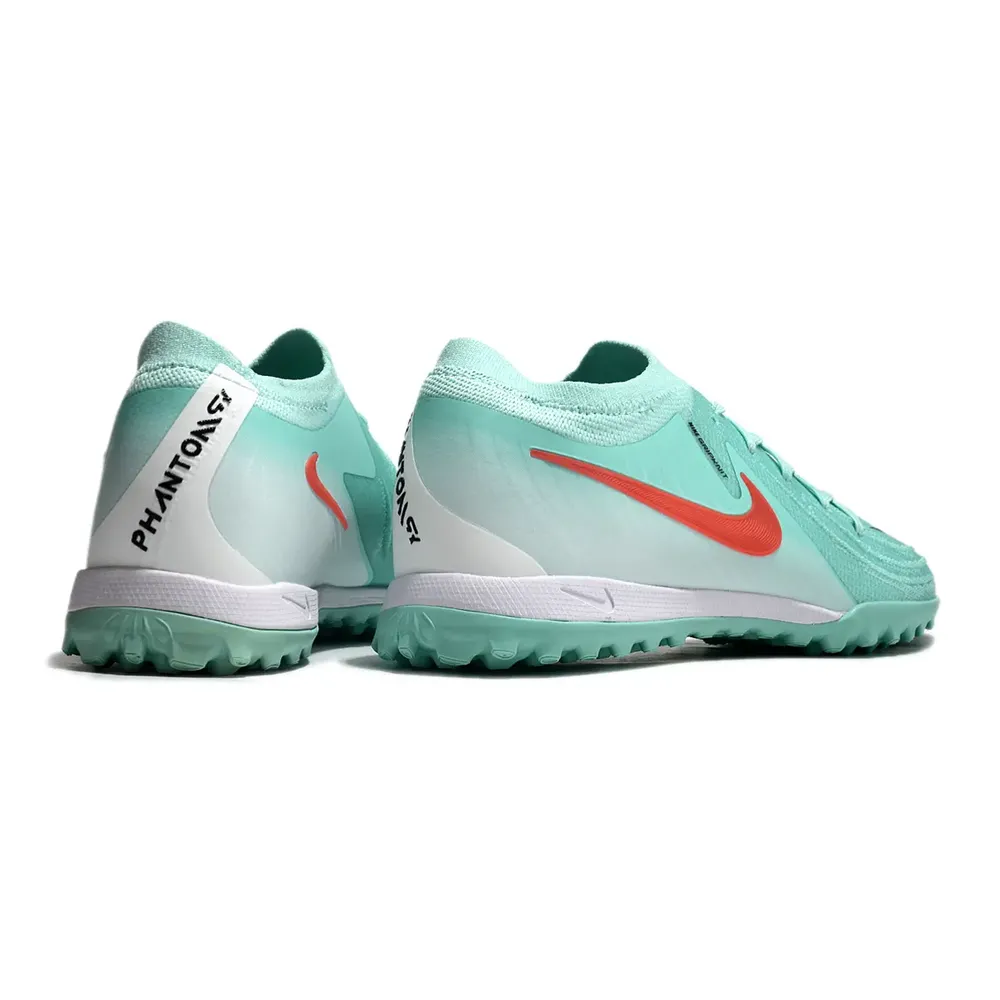 Chuteira Society Nike Phantom GX2 Elite TF Verde e Laranja