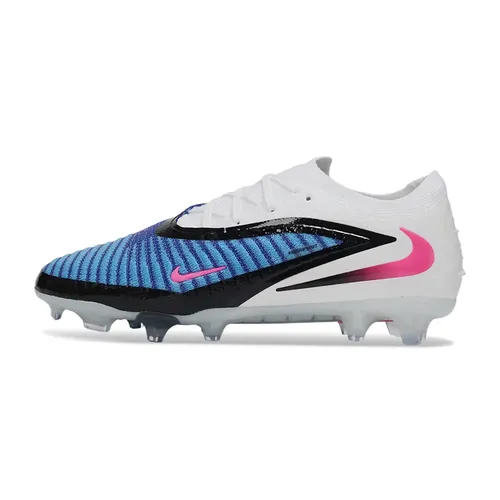 Chuteira Infantil Campo Nike Phantom GX 6 Elite FG Branco, Azul e Rosa "Attack Pack"